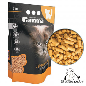 Наполнитель для кошачьих туалетов Gamma древесный крупный