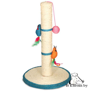 Когтеточка из сизаля Triol NT485 «Столбик» с двумя мышками и шариком