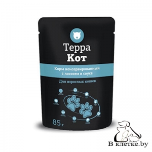 Консервы для кошек Терра Кот с лососем в соусе, 85гр