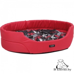 Лежак овальный для кошек и собак Crazy L красный