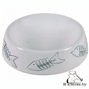 Миска для кошек с рисунком рыбки Trixie
