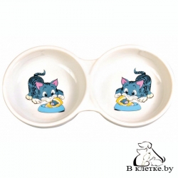 Двойная миска для кошек с изображением Trixie