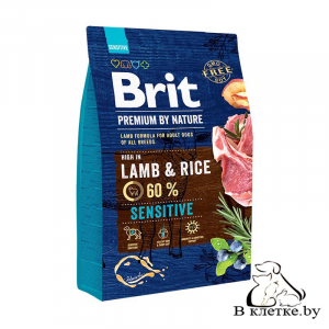 Корм собакам с чувствит. пищеварением Brit Sensitive Lamb & Rice