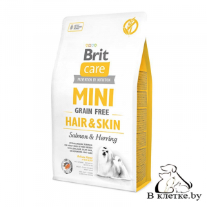 Корм для ухода за шерстью Brit Care Mini GF Hair & Skin