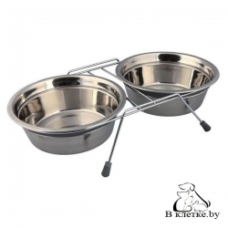 Набор мисок Trixie с силиконовыми кольцами, с держателем, 0,25л