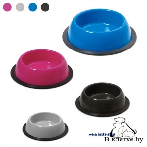 Миска круглая для кошек и собак Georplast Silver Antislip L