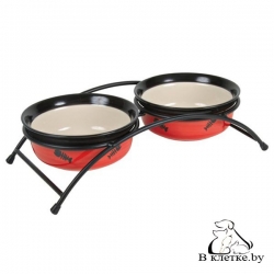 Миска керамическая для кошек Trixie Eat on Feet bowl с подставкой, 2х0,25л