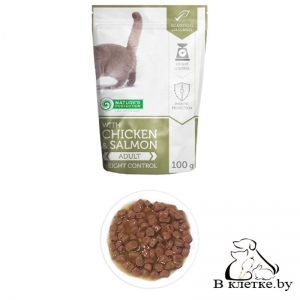 Паучи для контроля веса кошек NP Weight Control Chicken & Salmon, 100гр