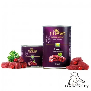 Консервы для кошек Nuevo Senior Lamb & Cranberries, 200гр