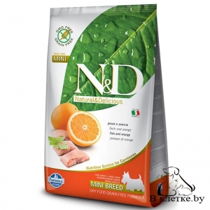Farmina N&D Grain Free Adult Dog MINI Треска и Апельсин