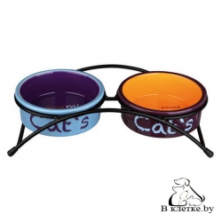 Миска керамическая для кошек Trixie Eat on Feet с подставкой, 2х0,3л