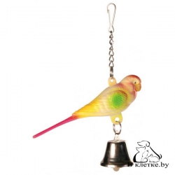 Игрушка для птиц Trixie «Попугай с цепочкой и колокольчиком»