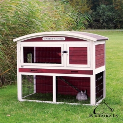 Клетка для кроликов c загоном Trixie natura 124x104x75см красно-белая