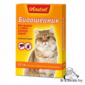 Биоошейник для кошек и мелких пород собак Amstrel