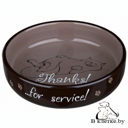 Миска для коротконосых кошек с рисунком Trixie