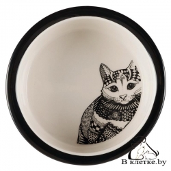 Миска с рисунком кошки Trixie Zentangle