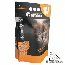 Наполнитель для кошачьих туалетов Gamma древесный крупный