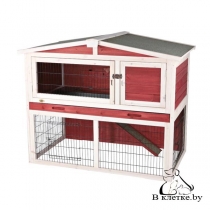 Клетка для кроликов c загоном Trixie natura 124x102x78см красно-белая