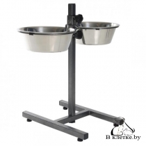 Стойка для мисок Trixie для собак регулируемая 2х2,8л