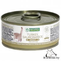 Паучи для стерилизованных кошек NP Neutered Turkey, Salmon & Rice, 100гр