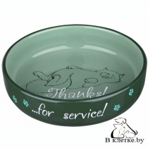 Миска для коротконосых кошек с рисунком Trixie