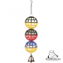 Игрушка для птиц Trixie «3 шарика с колокольчиком»