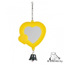 Игрушка для птиц Trixie «Зеркальце с колокольчиком в виде сердечка»