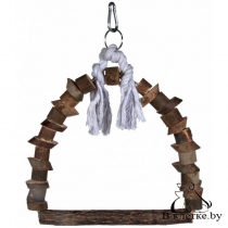 Качели для птиц из натурального дерева на веревке Trixie 5891